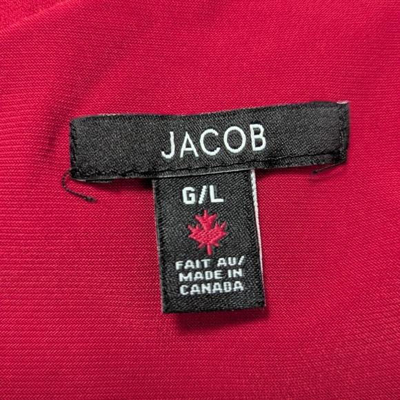 Jacob red onee shoulder dress with oversized bow detail - Size L. - Picture 6 of 7